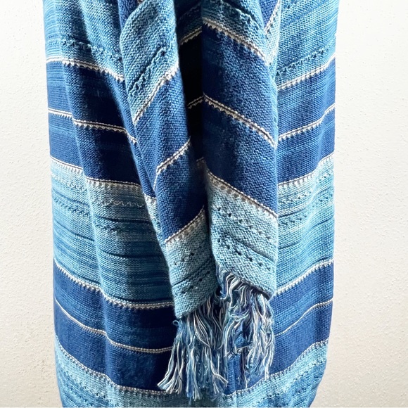 Lauren by Ralph Lauren, striped fringe, trim sleeve, Indian sweater, size L - Picture 6 of 12